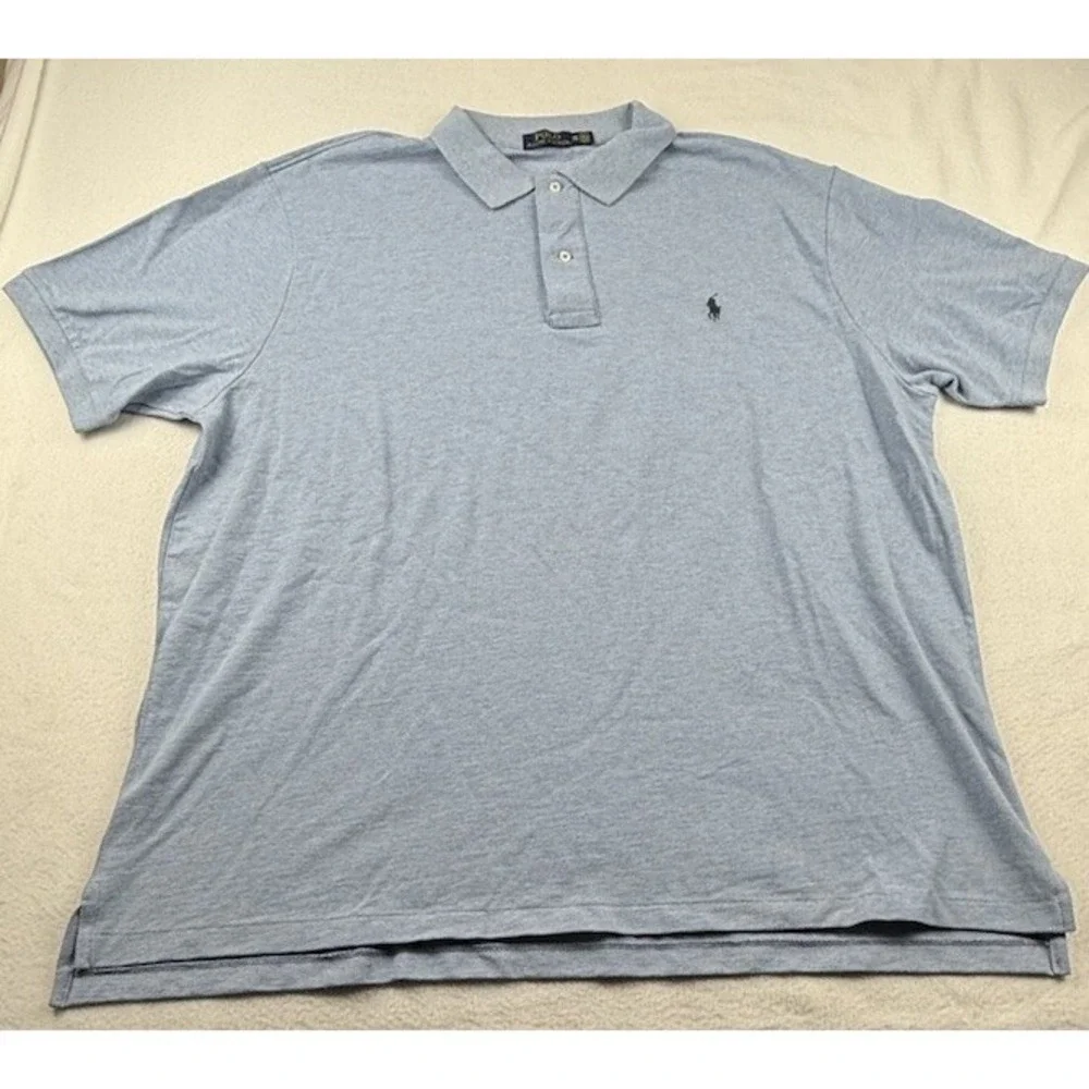 Ralph Lauren Polo Shirt Mens Size 2XB Blue Pony Casual Short Sleeve